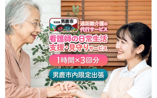 支援 看護師の日常生活支援・見守りサービス　遠距離介護の代行サービス 1時間 3回 レターパックライトでお届け [日常生活支援 見守りサービス 遠距離介護代行 体調管理 介護予防支援 日常生活の困り事]