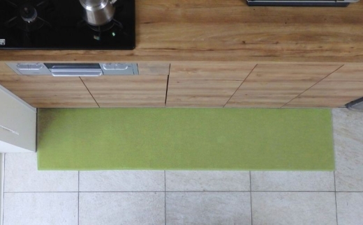 北欧風キッチンマット ラグマットタイプ 45×210cm ノーマル型 ピスタチオ 抗菌防臭 SEK 織人しきもの屋工房