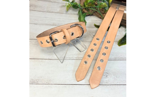 《高級ベンズ革使用》大きいサイズの本革犬用首輪 (25㎜幅) 中型/大型/超大型 【ヌメ】 牛革 ヌメ革 ベンズ 犬用首輪 猫用首輪 犬 猫 首輪 ３XLサイズ 2565143 - 神奈川県寒川町