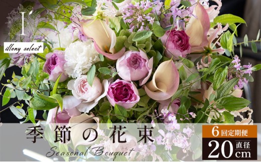 季節の花束 6回定期便 《illony select》直径約20cm 【花 お花 フラワー 花束 贈り物 贈答ギフト プレゼント 記念日 兵庫県 芦屋市 アイロニー illony i'llony あいろにー】