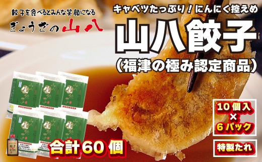 【山八】キャベツたっぷり！にんにく控えめ★山八餃子（10個入×6）計60個[H4523]