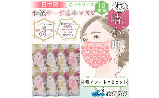 国産和紙　サージカルマスク　４種類×20枚