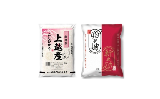 【6月下旬配送】農家応援! コシヒカリ・新之助 各 2kg 4kg セット 緊急価格改定 新潟県 上越市産 令和7年産 お米 精米 米 ご飯 送料無料