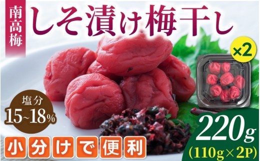 梅干し 無添加 南高梅 小分けタイプ 昔ながらのすっぱい しそ漬け梅干し 110g×2 梅干し 梅干 梅 うめ ウメ しそ梅干し しそ梅 人気 三重県 熊野市【frsn0019A】
