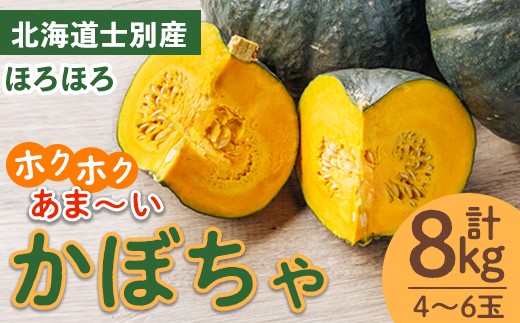 北海道士別産 かぼちゃ ほろほろ (8kg)【9月下旬以降準備ができ次第発送】 北海道産 国産 カボチャ 南瓜 野菜 煮物 サラダ 天ぷら 甘い 味覚の秋 【吉方農園】【B7151】