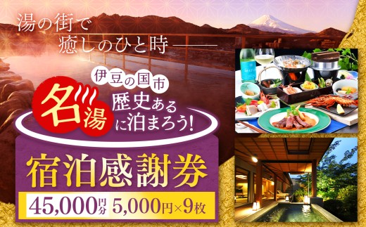 【45,000円分】( 5,000円 × 9枚 )伊豆の国市宿泊感謝券