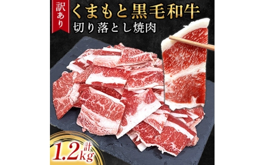 ＜訳あり品＞くまもと黒毛和牛切り落とし焼肉 合計1200g(美里町)【1731741】