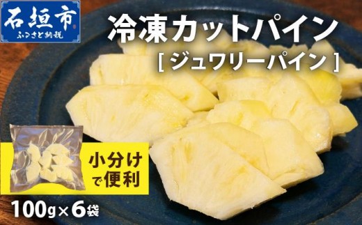 《6月以降発送》袋をあければそこは南国！完熟ジュワリーパインをカットして小分けでお届け！ 100g×6パック  TF-105 冷凍カットパイン（ジュワリーパイン）100g×6袋 | 沖縄県 石垣市 石垣島 南国 フルーツ 冷凍 2587578 - 沖縄県石垣市