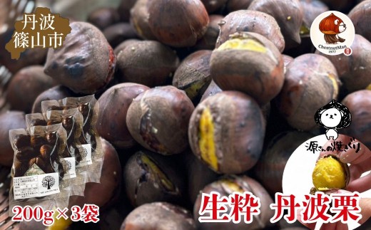 2025年産 生粋丹波栗 源さんの焼きぐり Chestnut Man1977（200g×3袋）　プレミアム栗 期間限定 お取り寄せグルメ 高級 特産品 名産品 マロン 関西 西日本