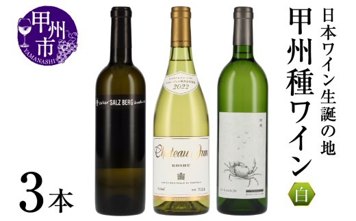 日本ワイン生誕の地 甲州種ワイン3本セット（KSB）C7-656