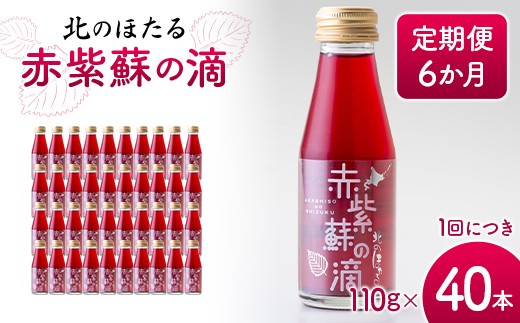 赤紫蘇の滴110g×40本 定期便 6か月 赤紫蘇 紫蘇ジュース しそ しそドリンク 北海道産 健康ドリンク しそジュース 赤しそ クエン酸 健康 美容 健康飲料 無添加風味 北のほたる 沼田町 北海道 n-0214