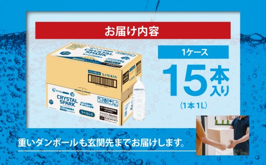 【 定期便 12ヶ月 】富士山の強炭酸水 1L ラベルレス × 15本入 × 12回