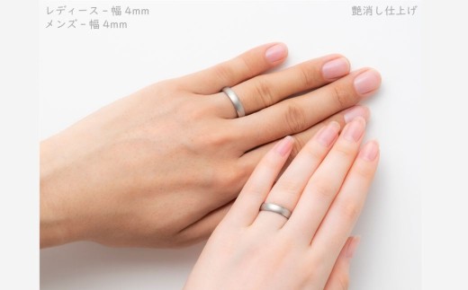 <セミオーダー>純チタン甲丸リング・ペア