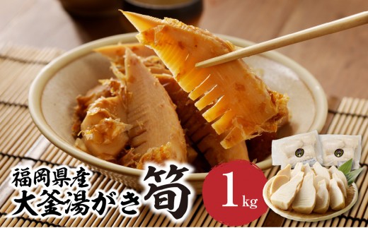 ＜道の駅たちばなオリジナル＞大釜湯がき筍 1kg（2027年4月～発送開始） たけのこ 筍 湯がく えぐみ クール便 真空 道の駅 福岡 八女