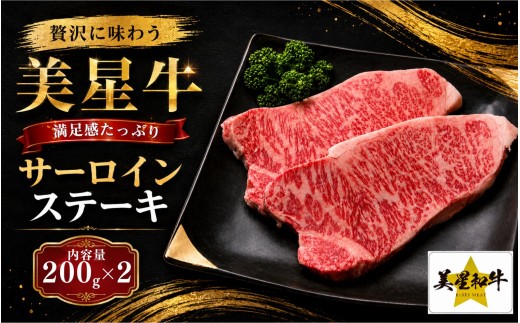 岡山県 黒毛和牛 美星牛 サーロインステーキ 200g×2枚 和牛(400g) 国産 牛肉【msmt001-01】