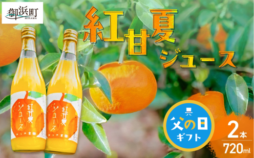 【父の日ギフトに《 6月19～21日にお届けします！ 》 】ゆうや農園の紅甘夏ジュース 720ml×2本【 数量限定 みかん 果物 柑橘 ジュース 飲料 ストレート ドリンク 果汁100% 三重県 御浜町 阿田和 国産 】