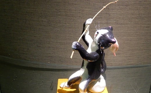 ６１０２ 石粉粘土で作った「ねこの人形」×１ ①バイオリン②フルート➂クラリネット④猫の釣り お好みのモノを一つお選びください ニコロ -  静岡県掛川市｜ふるさとチョイス - ふるさと納税サイト