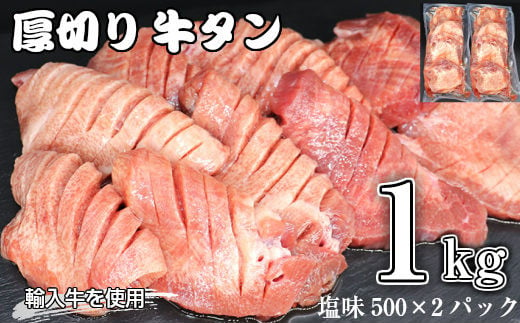 たっぷり牛タン塩味 1kg(500g×２パック) ≪発送まで最大4ヶ月≫ 【767 