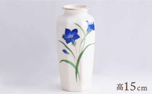 ＼上品な佇まい／【美濃焼】 花瓶 花立 花柄八角 5寸 『ききょう』 インテリア 花器 多治見市/佐々木陶器 [TAJ002] -  岐阜県多治見市｜ふるさとチョイス - ふるさと納税サイト