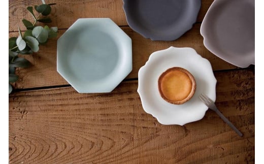 小田陶器のmeimei-ware 16.5cm 取皿 4種 セット ひとつひとつ違った形の可愛い お皿 _ 皿 食器 小皿 器 うつわ  【1311955】