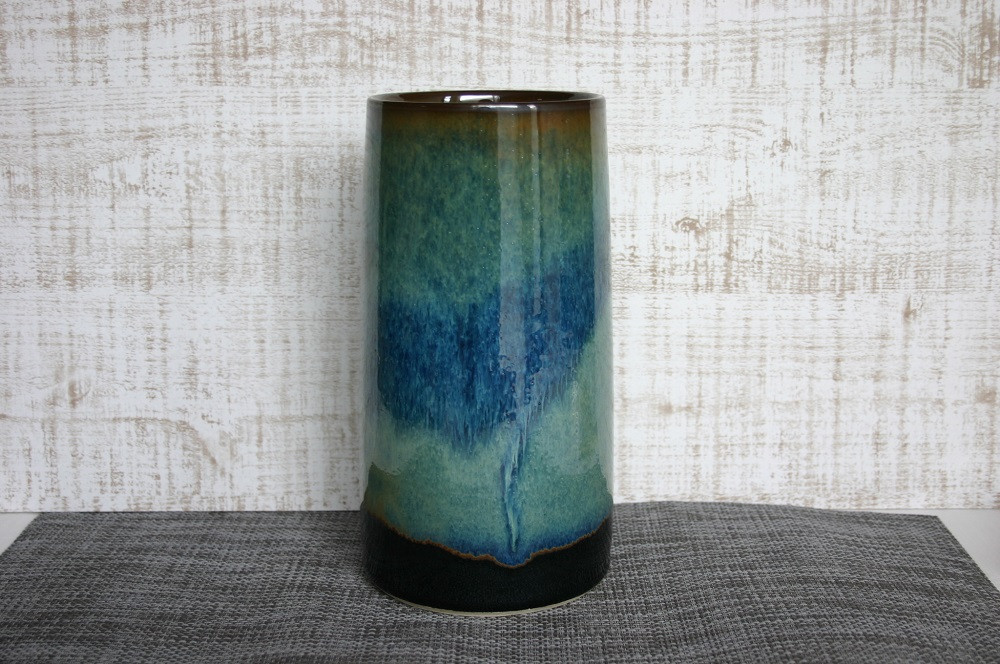 北海道のやきもの こぶ志窯 海鼠釉 筒花入【03104】