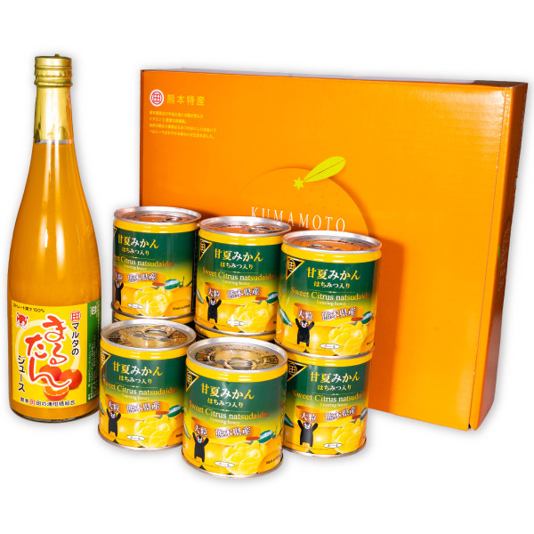 甘夏みかん缶詰めと、まるたんジュースのセット