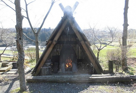 さかもと村長お手製のピザ釜