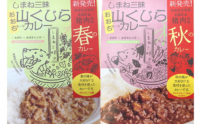 ■しまね三昧　おおち山くじらキーマカレー
(左)おおち山くじら「春のカレー」 (右)おおち山くじら「秋のカレー」