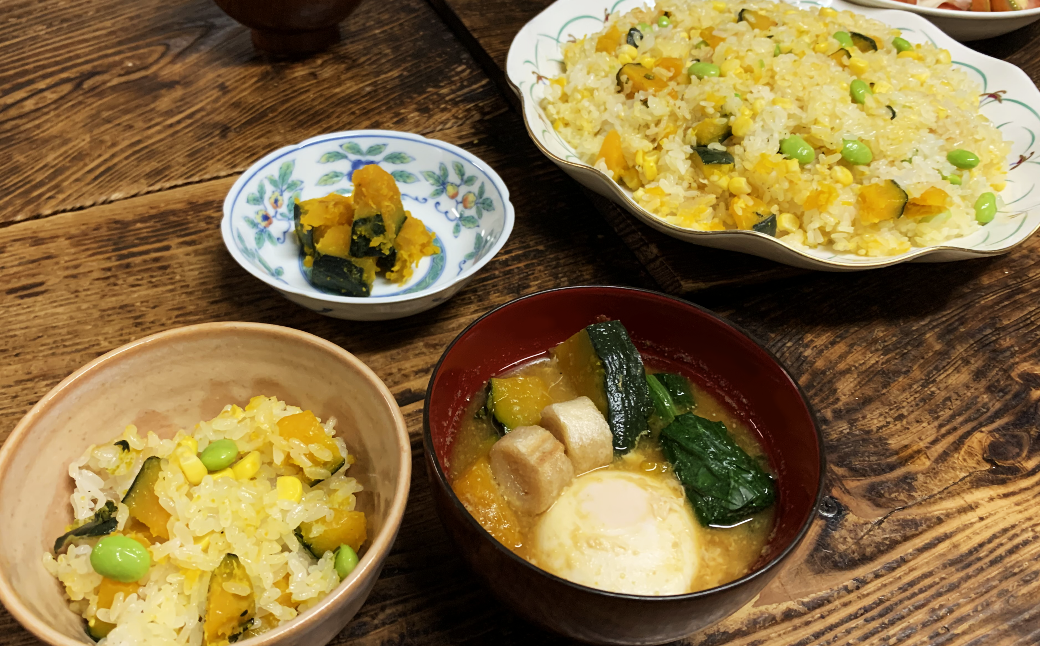 かぼちゃづくしの食卓