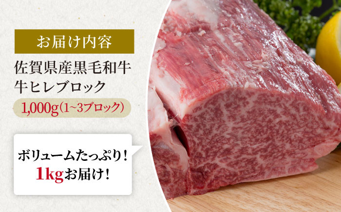 佐賀県産 黒毛和牛 贅沢 ヒレ ブロック肉