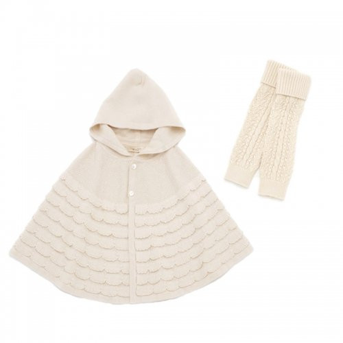 あったかセット マントと レッグウォーマー co-s25 ベビー ベビー服 赤ちゃん 羽織り ニット オーガニック 綿