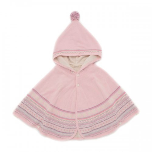 【エンジェルピンク】ふんわり カラフルセット ギフトボックス入り ピンク ニットマントと がらがら co-s14