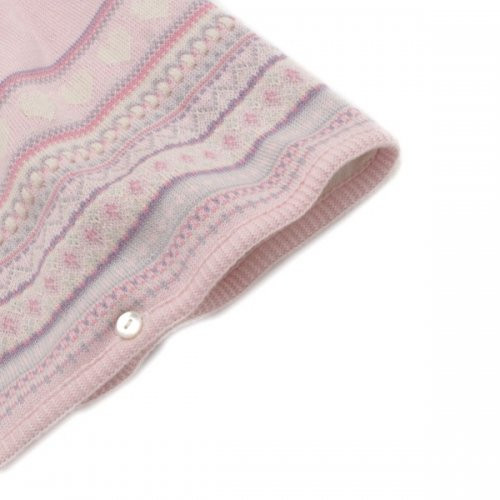 【エンジェルピンク】ふんわり カラフルセット ギフトボックス入り ピンク ニットマントと がらがら co-s14