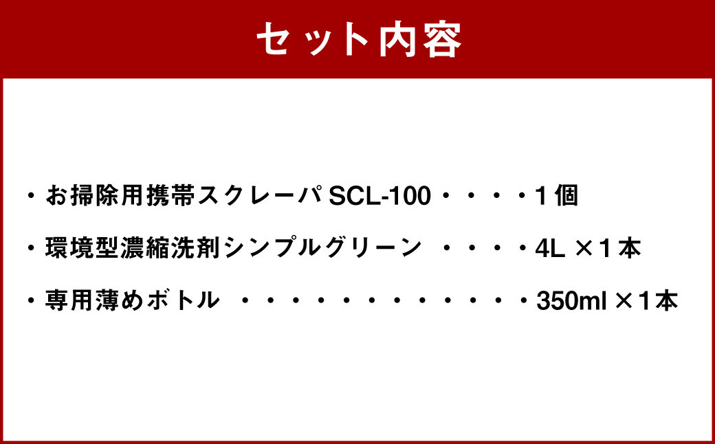 116-562 お掃除用携帯 スクレーパ&洗剤セット 洗剤 工具