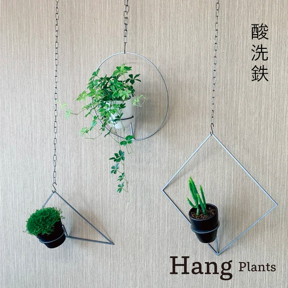GRAVIRoN Hang Plants シリーズ Triangle/Diamond/Round セット 酸洗鉄