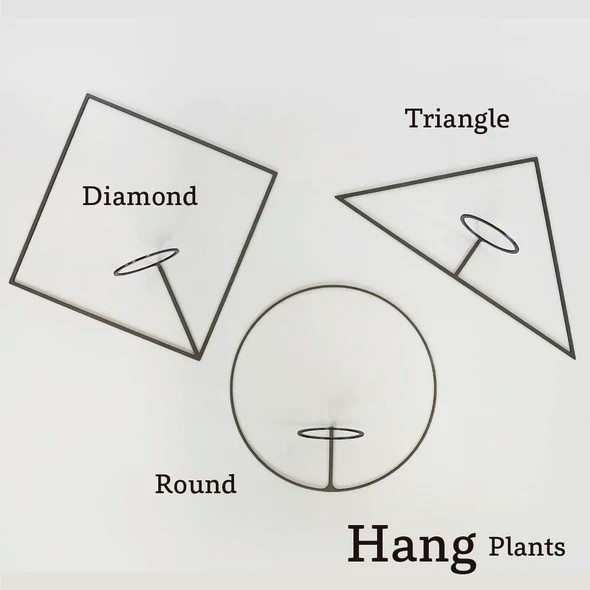 GRAVIRoN Hang Plants シリーズ Triangle/Diamond/Round セット 黒皮鉄