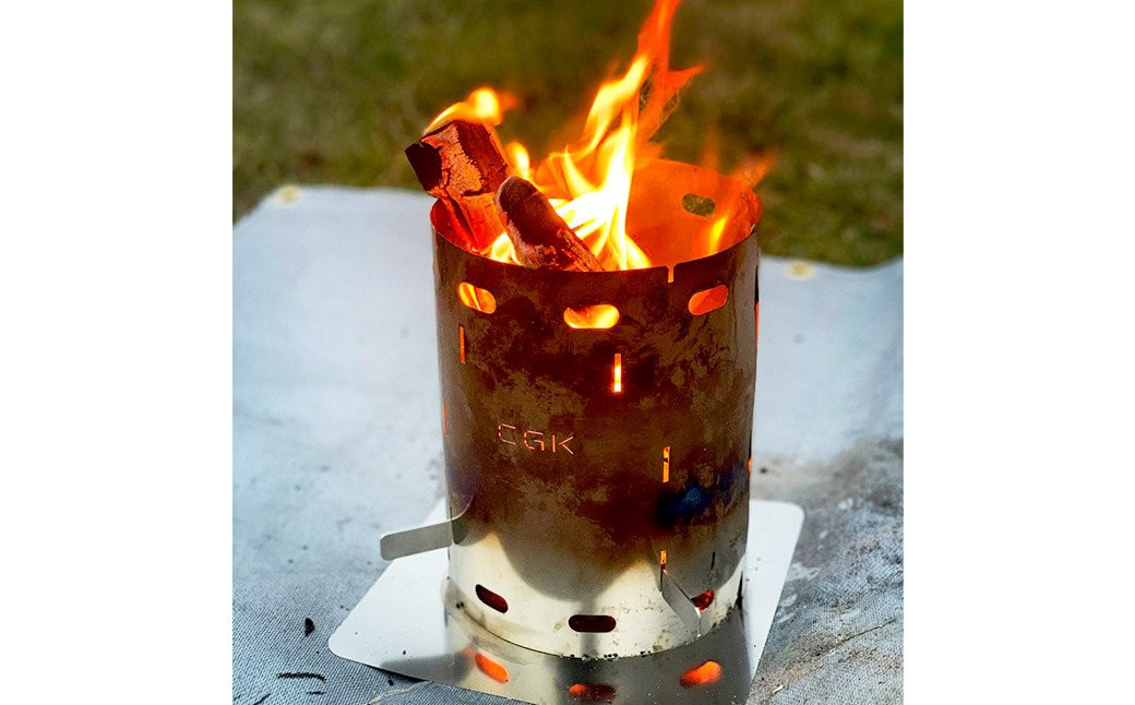 巻き薪ストーブ コンパクト ソロ用 ステンレス ネイチャーストーブ 15cm×20cm