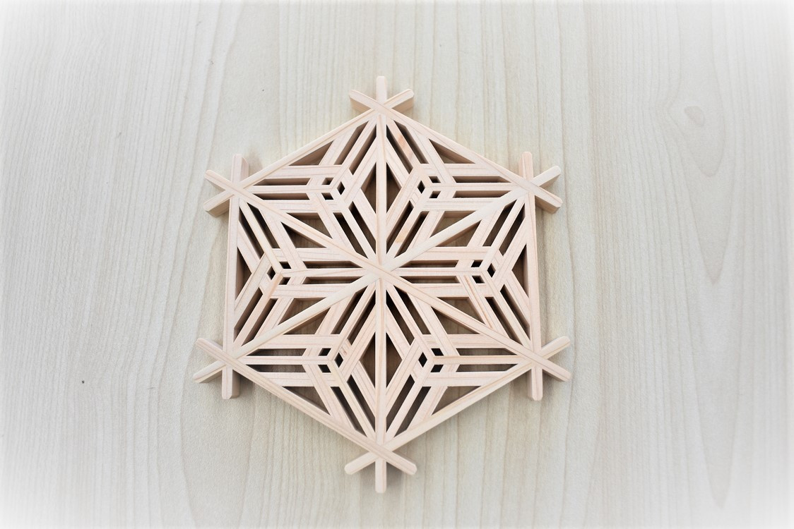 BK-10 飾り組子（コースター）桜亀甲 台付き