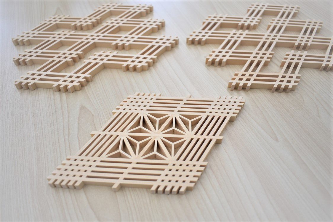 BK-7 組子 菱形 コースター セット