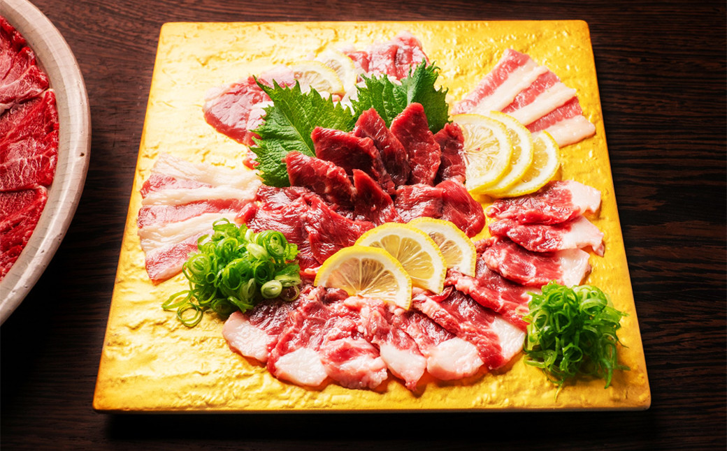 純国産 熊本肥育 桜牧場 食べ比べ 馬しゃぶ 馬刺し 4種 計500g