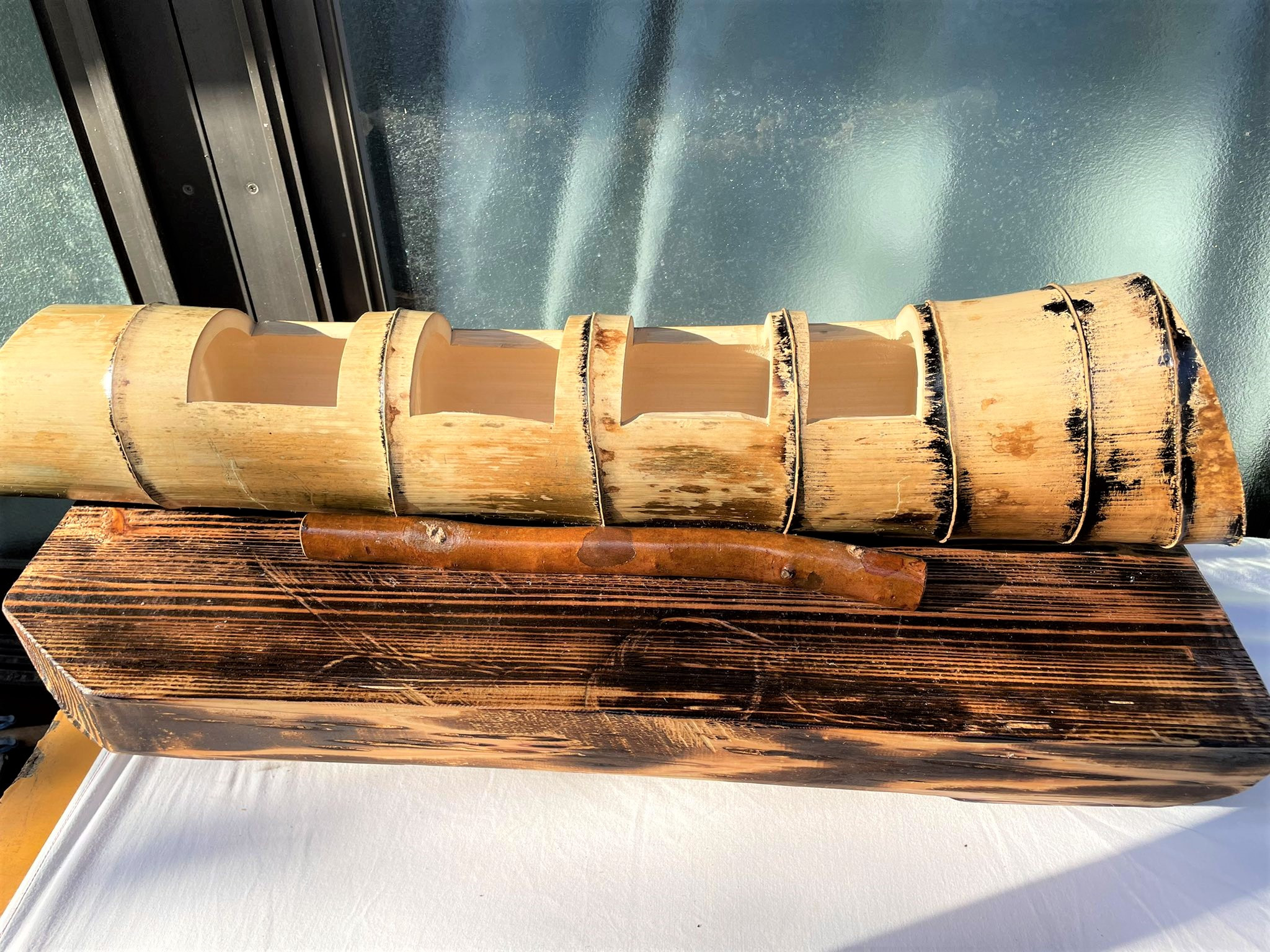 竹を使った花器『真篠城』その１