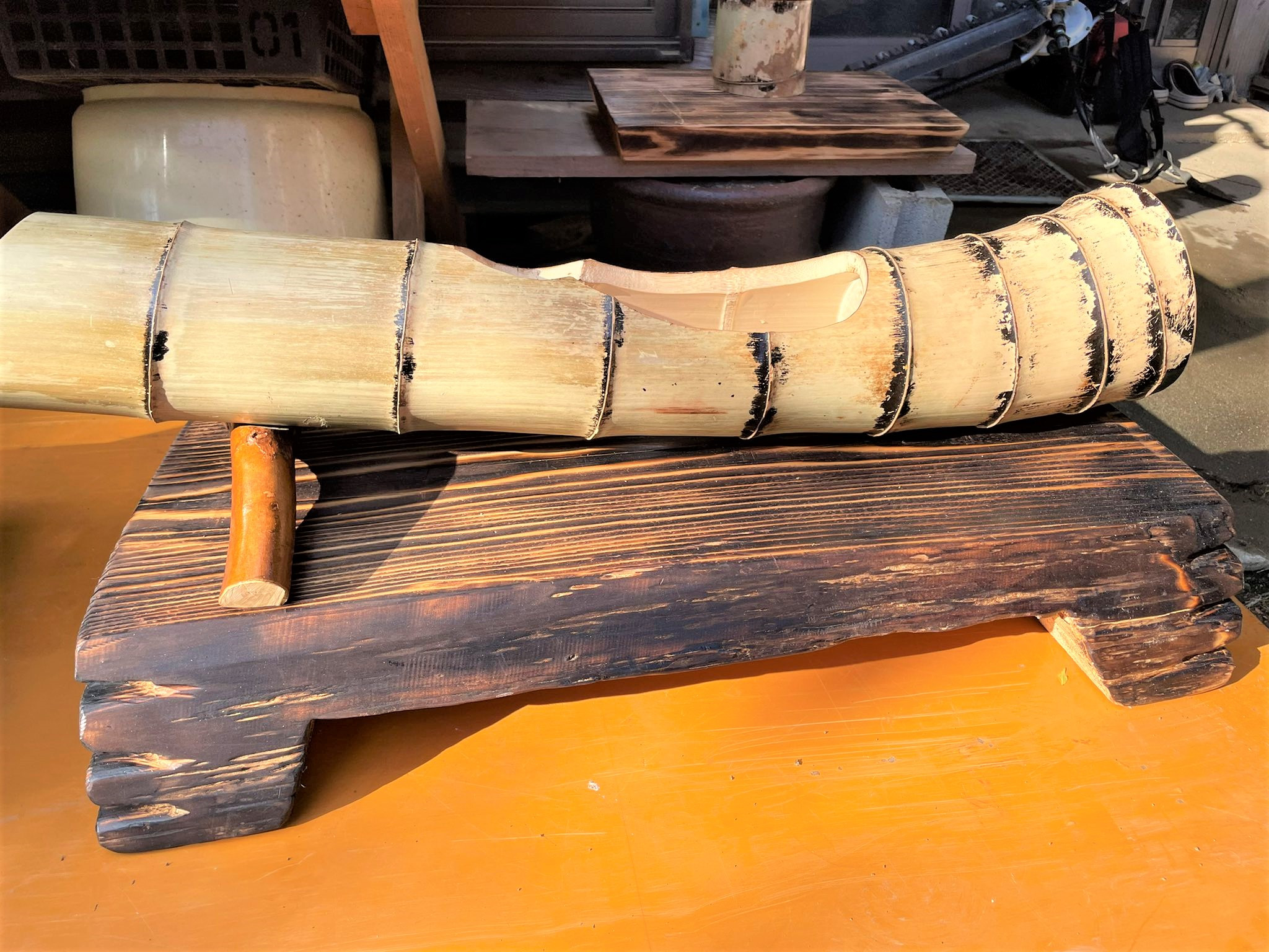 竹を使った花器『貫ヶ岳』その１