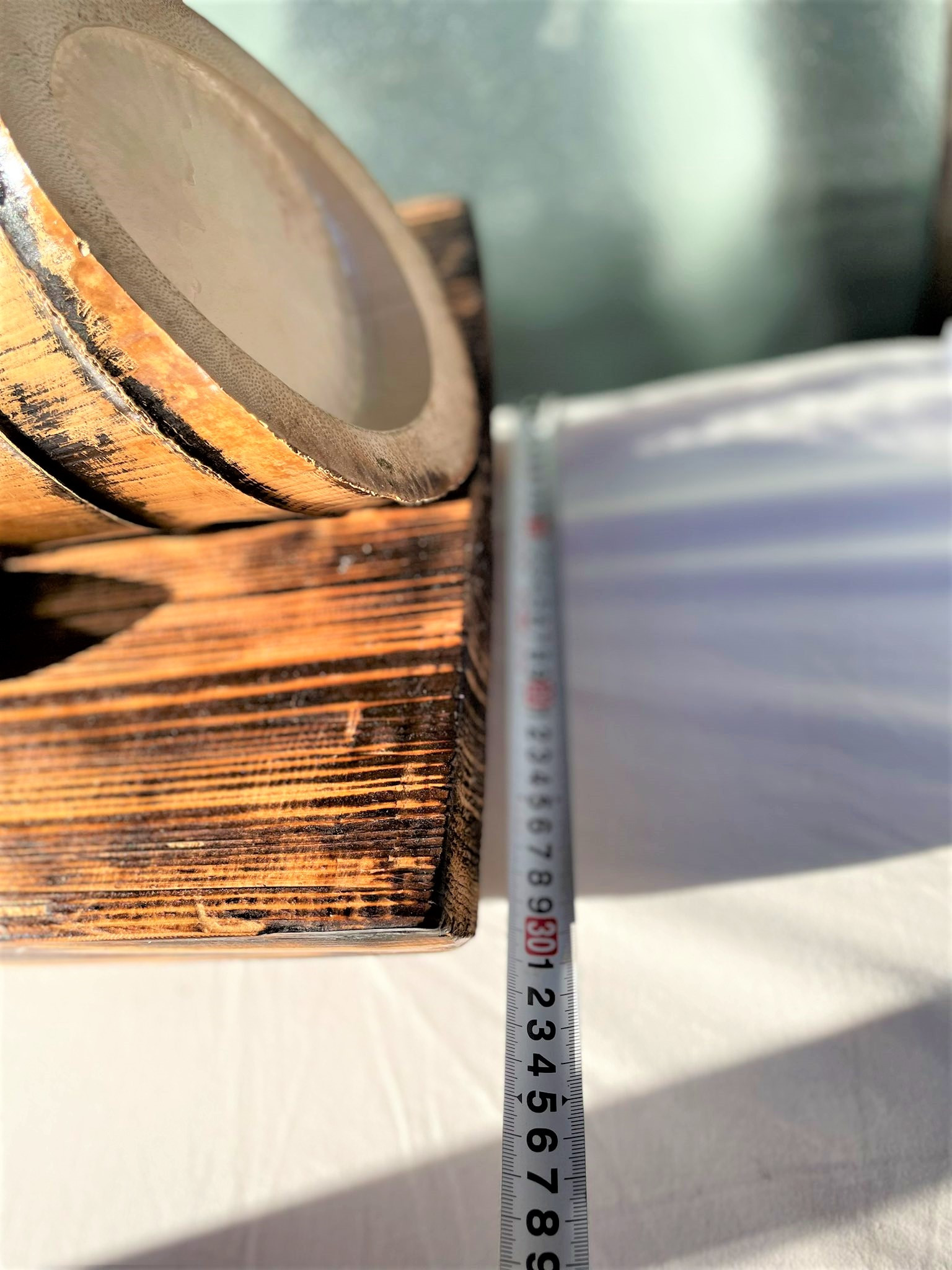 竹を使った花器『真篠城』縦サイズ参考