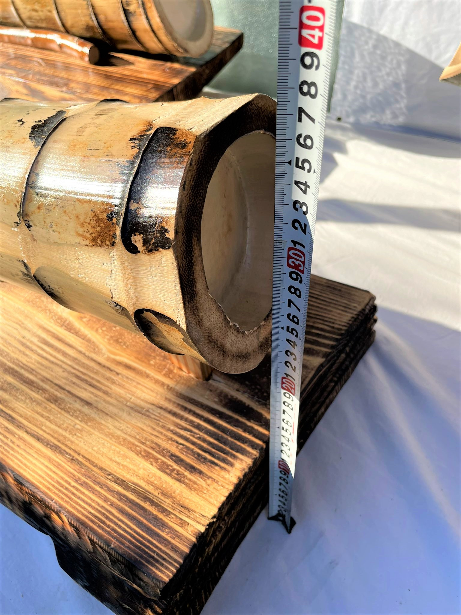 竹を使った花器『篠井』高さサイズ参考