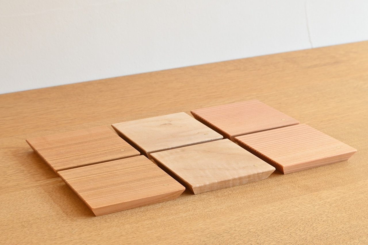 左から山桜、楓、唐松の３種類