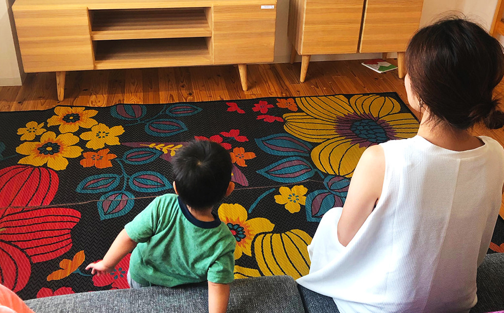 い草 ラグ 華の恵み ふっくら仕上げ (ブラック/ブラウン/グリーン) ラグマット  選べる3色