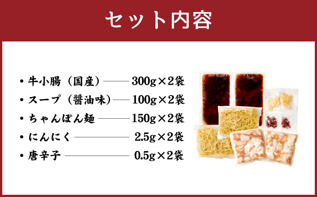 牛もつたっぷり600g! 大容量 5~6人前 もつ鍋セット(あごだし醤油味) ちゃんぽん麺付