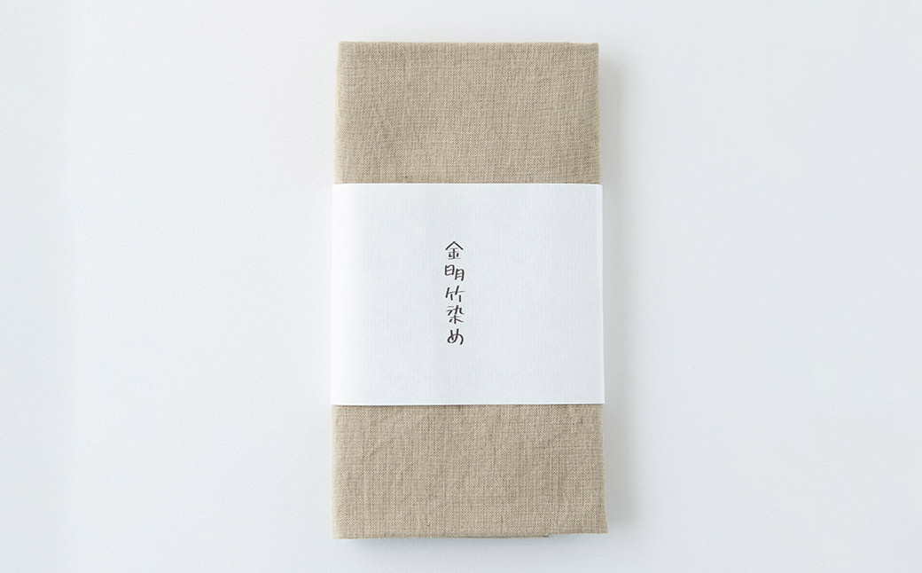 金明竹 ・ レモングラス染 手ぬぐい （カーキ）＆ 桜染 大判ハンカチ （濃色） セット