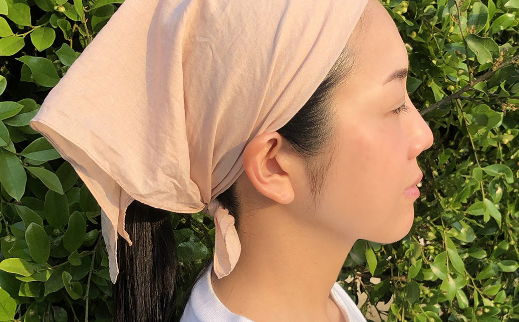 金明竹 ・ レモングラス染 手ぬぐい （黄色）＆ 桜染 大判ハンカチ （淡色） セット