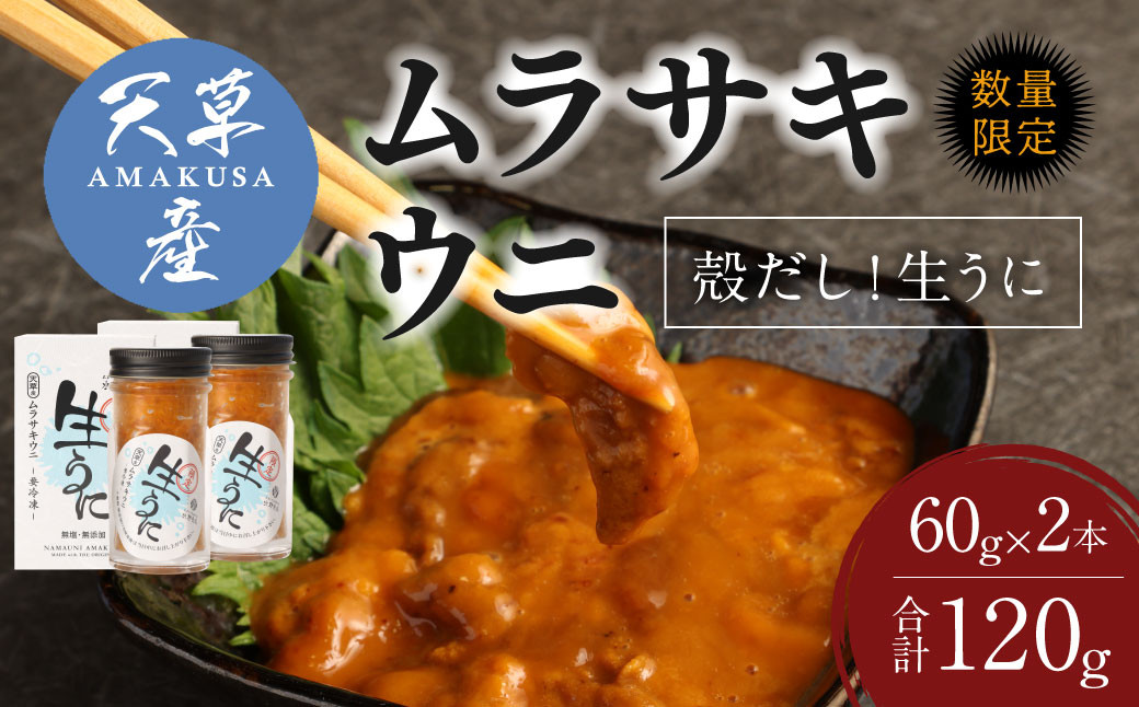 殻だし！生うに 120g(60g×2本)『熊本県天草産ムラサキウニ』